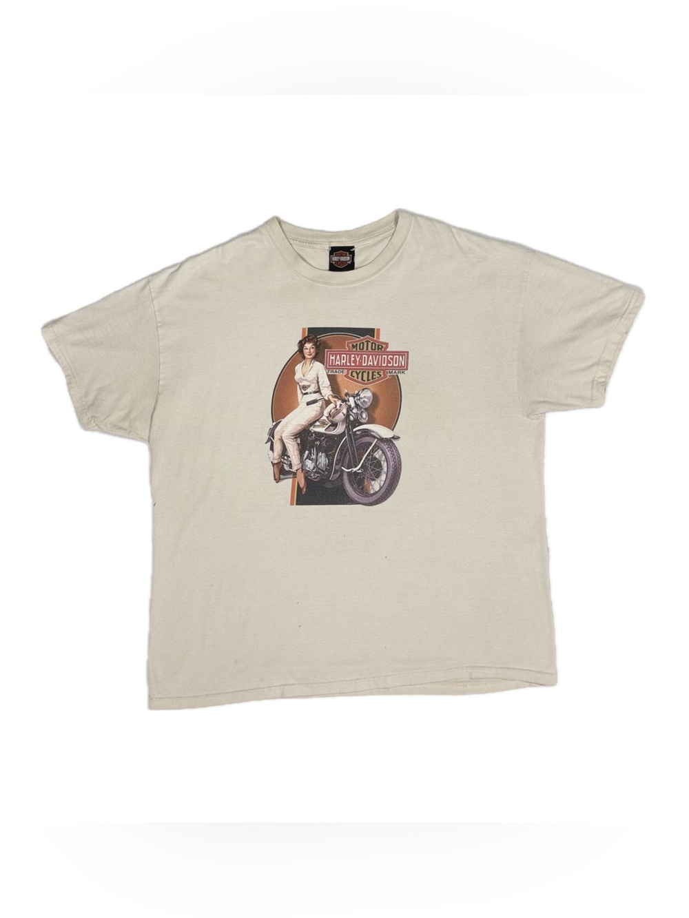 Vtg Y2K Harley Davidson biker girl Fort Myer Florida graphic t shirt men XL